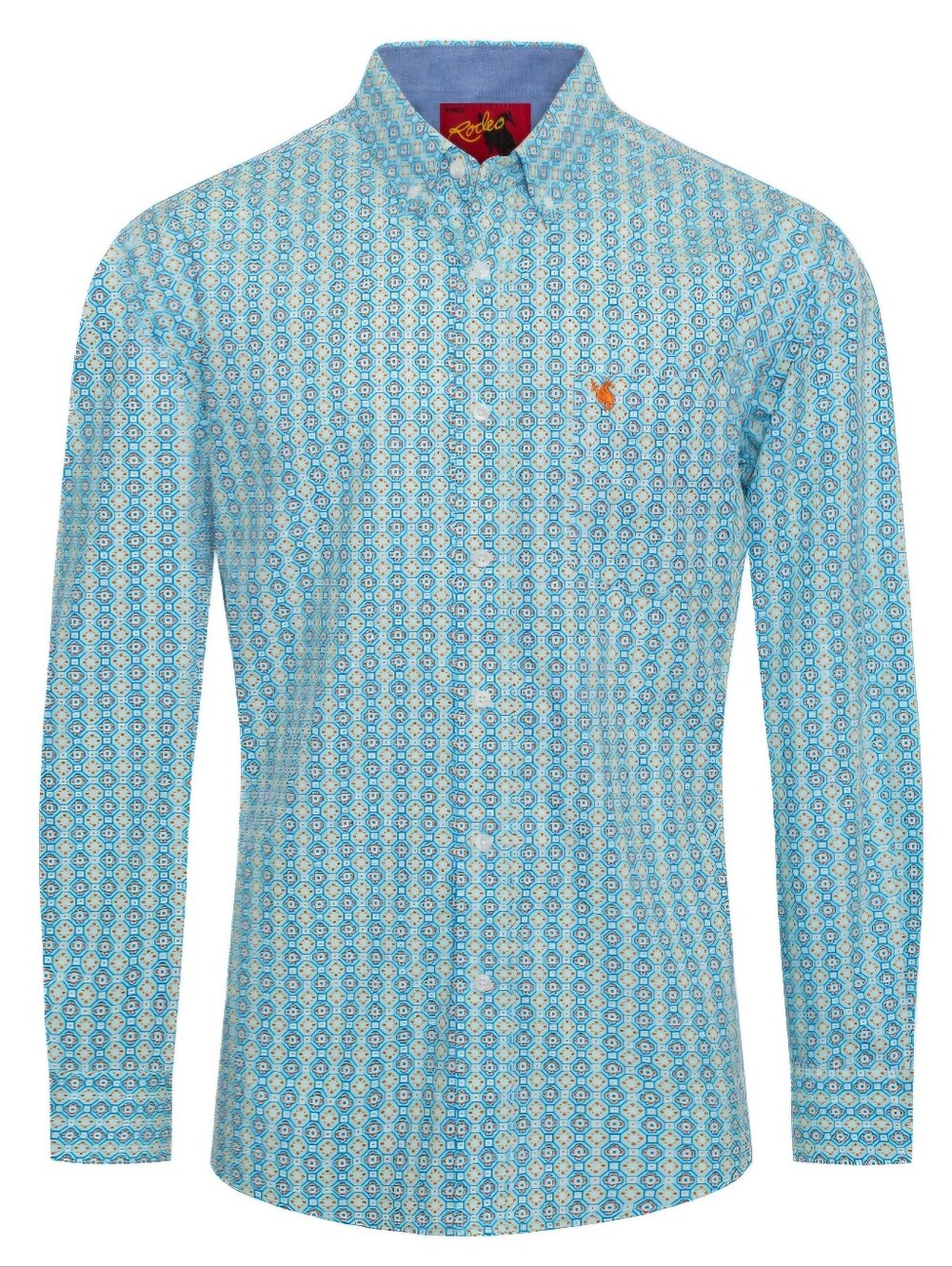 Rodd & Gunn Men's Blue Geo-Print Long-Sleeve Button-Down Shirt
